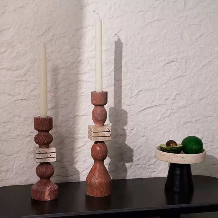 Stone Candle Holder Set of 2