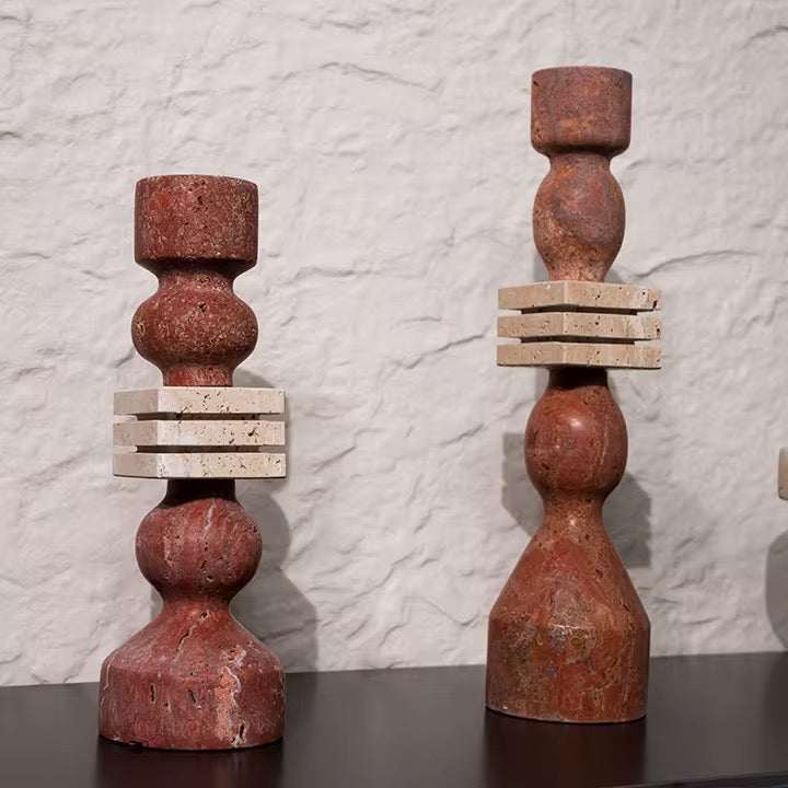 Stone Candle Holder Set of 2