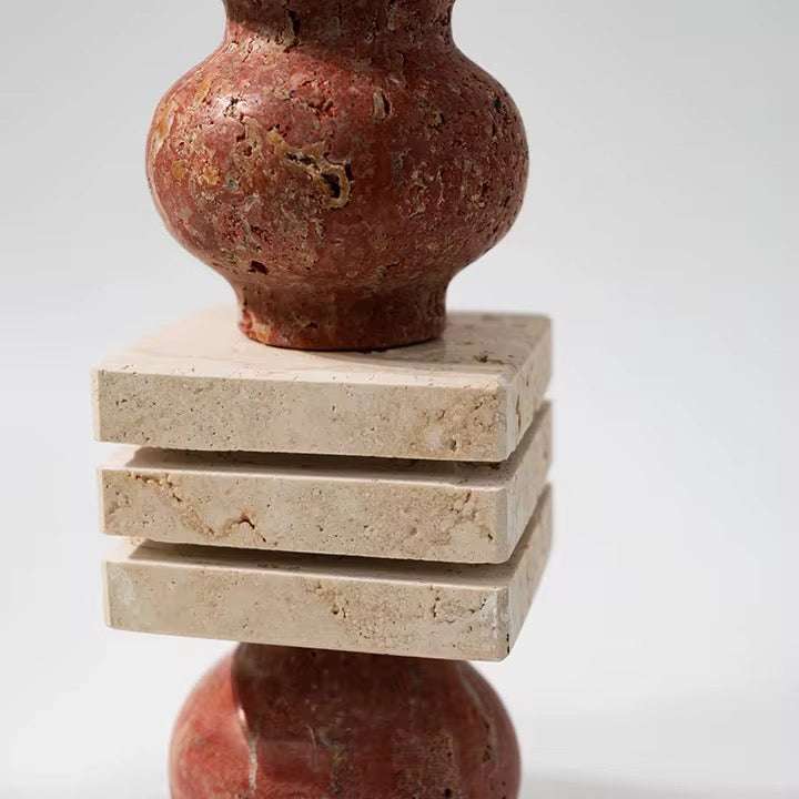 Stone Candle Holder Set of 2