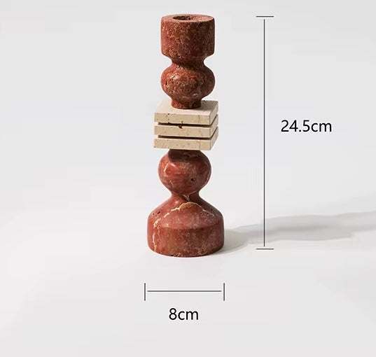 Stone Candle Holder Set of 2