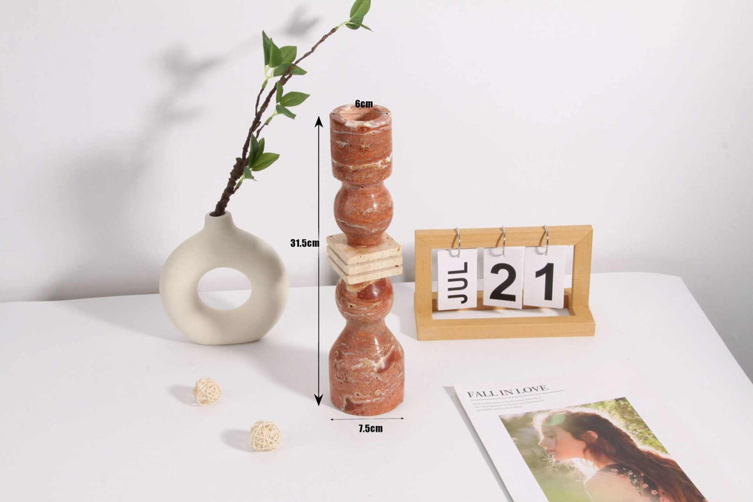 Stone Candle Holder Set of 2