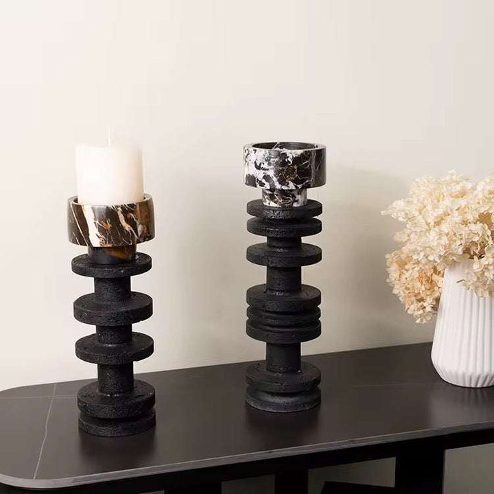 Modern Marble Candle Holder Set of 2