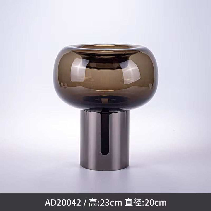 Smoked glass dome Vase set of 2