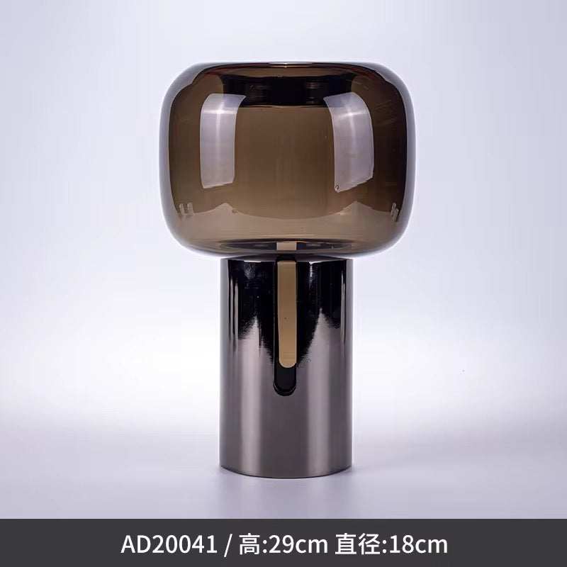 Smoked glass dome Vase set of 2