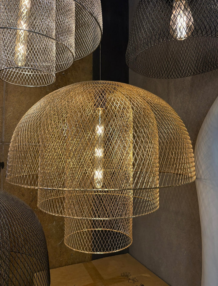 Golden Mesh Dome Pendant