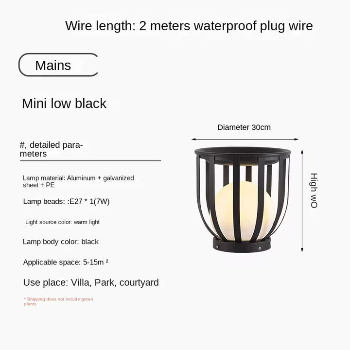 Solar or Direct Electricity Outdoor Garden Lantern Light