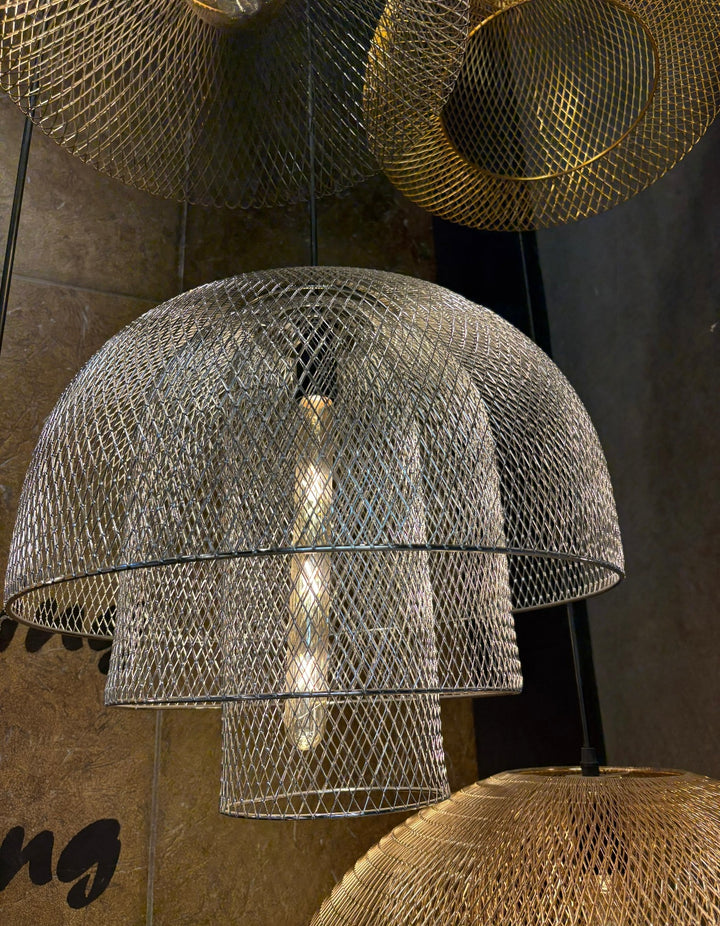Golden Mesh Dome Pendant