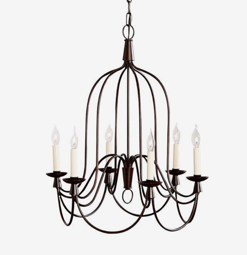 Vintage Black & Brass Candle Chandelier