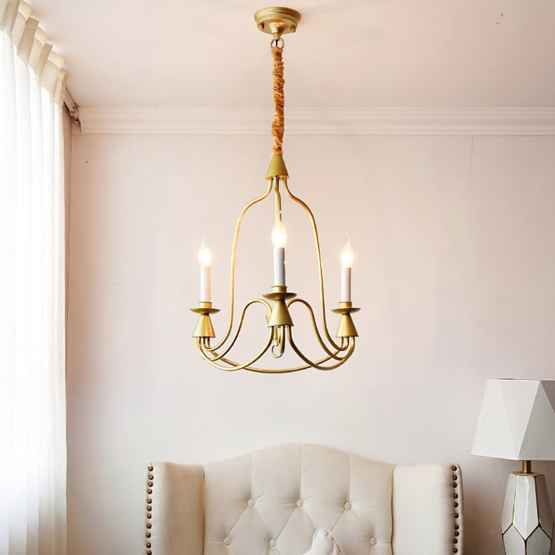 Vintage Black & Brass Candle Chandelier