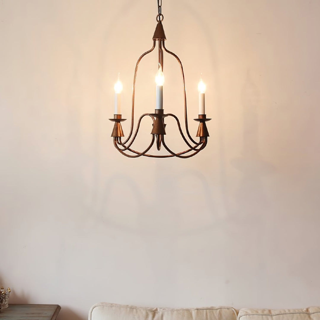 Vintage Black & Brass Candle Chandelier