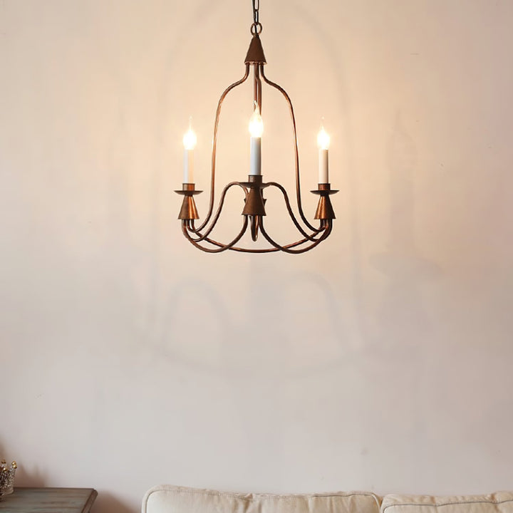 Vintage Black & Brass Candle Chandelier