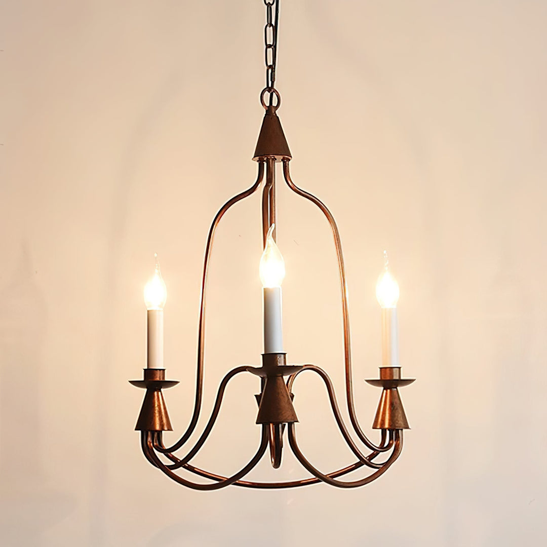 Vintage Black & Brass Candle Chandelier