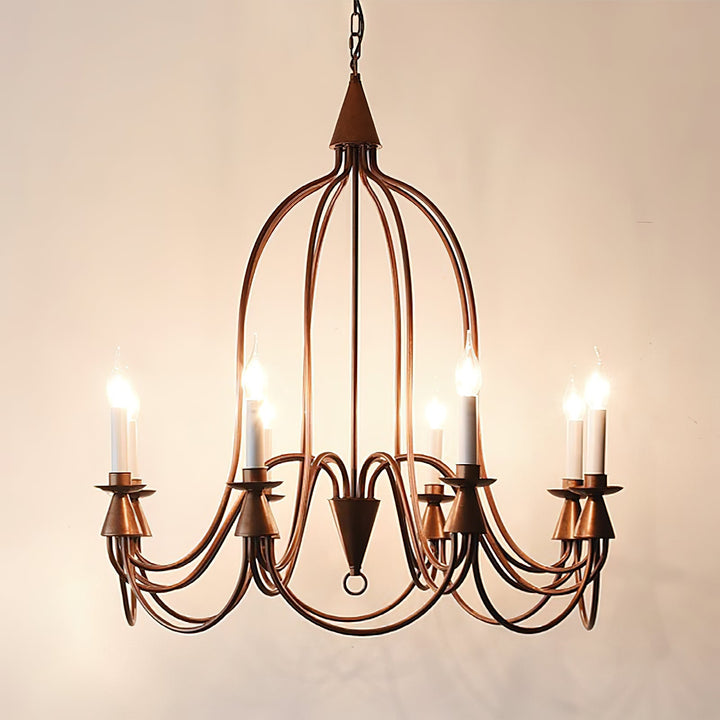 Vintage Black & Brass Candle Chandelier
