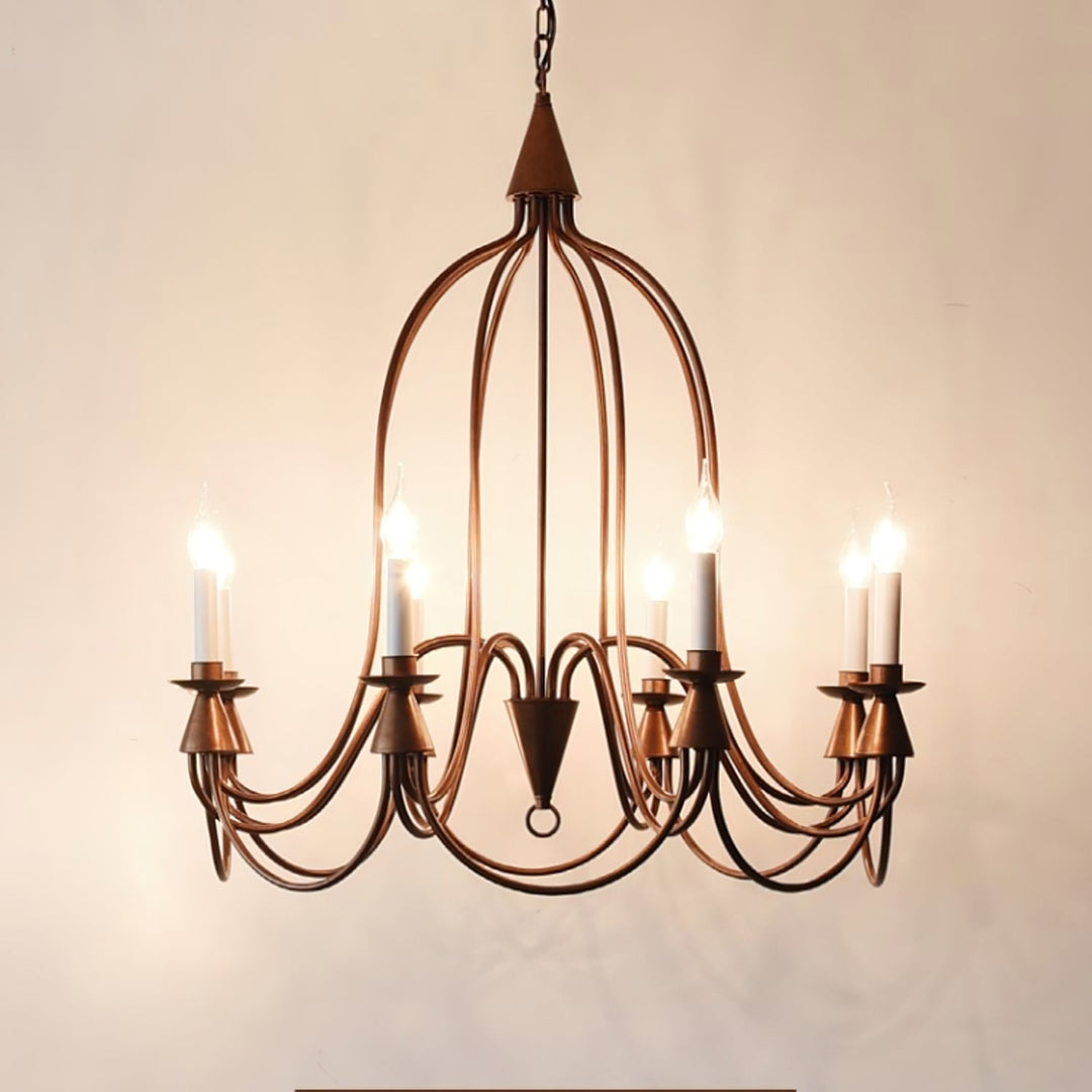 Vintage Black & Brass Candle Chandelier