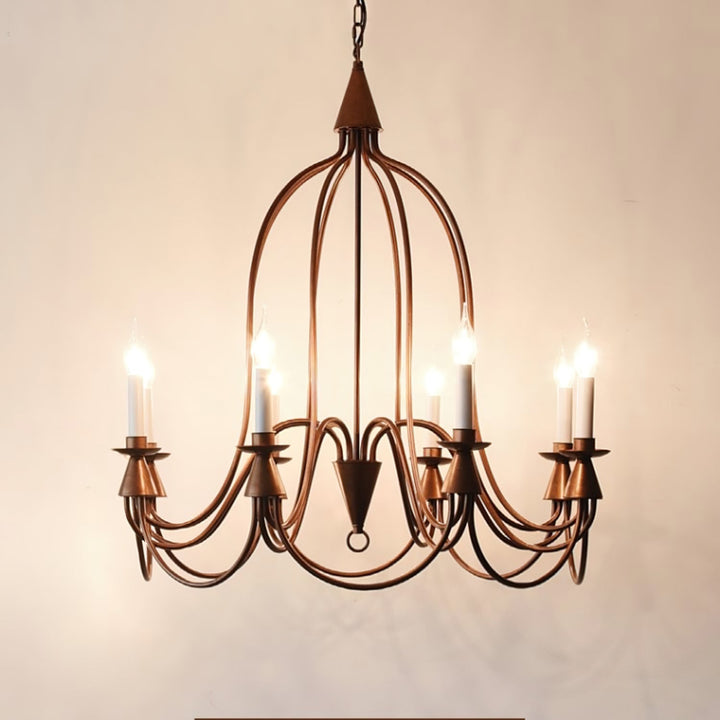 Vintage Black & Brass Candle Chandelier