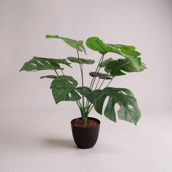 Artificial Monstera Plant in Black Pot