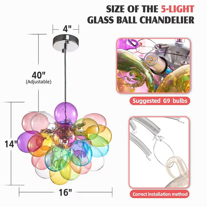 Colorful Glass Globe Chandelier