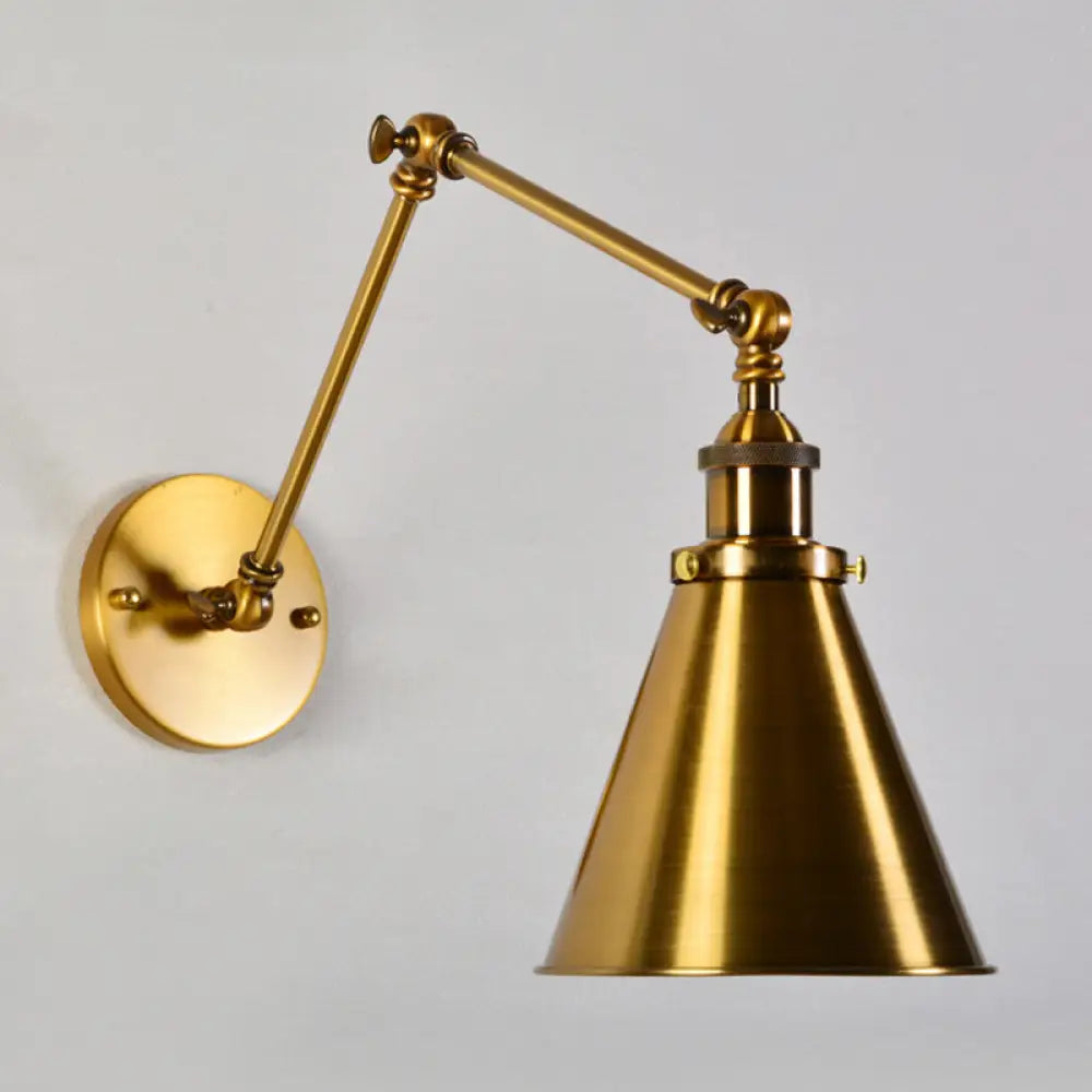 Elegant Brass Wall Sconce with Adjustable Arm