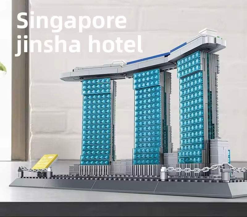 Building Block Style Models Modern Landmark Building Block Model - Perfect for Decor & Collectors ...