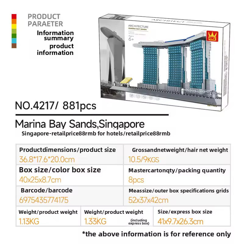 Modern Landmark Building Block Model