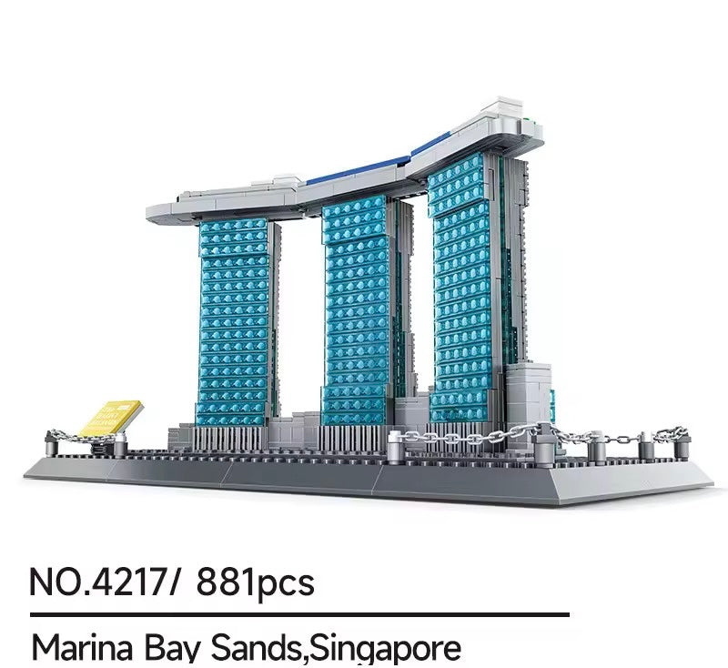 Modern Landmark Building Block Model