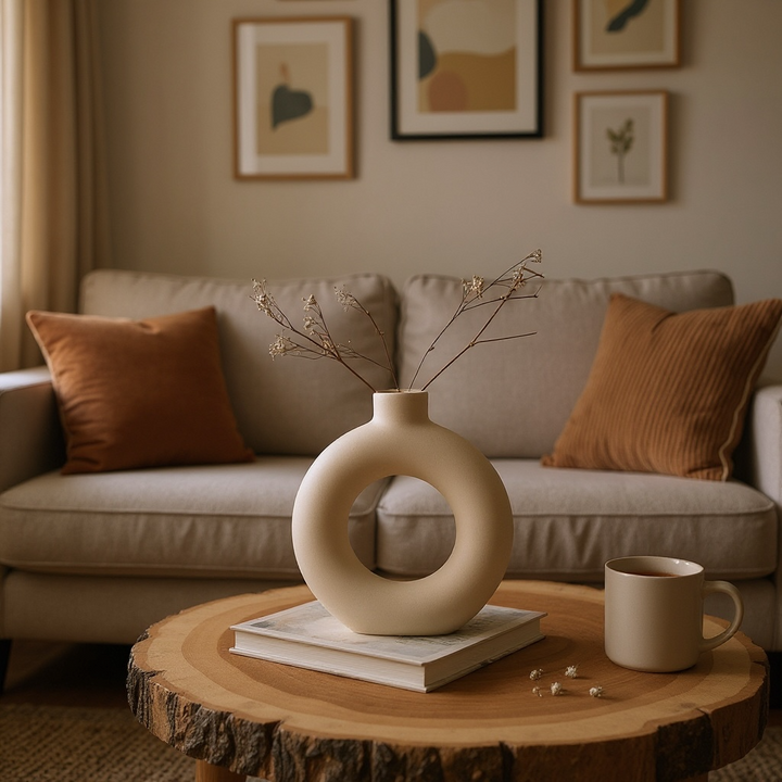 Round Hollow Pottery Vase
