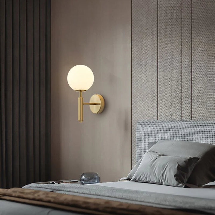 Modern Brass Wall Sconce with Globe Shade