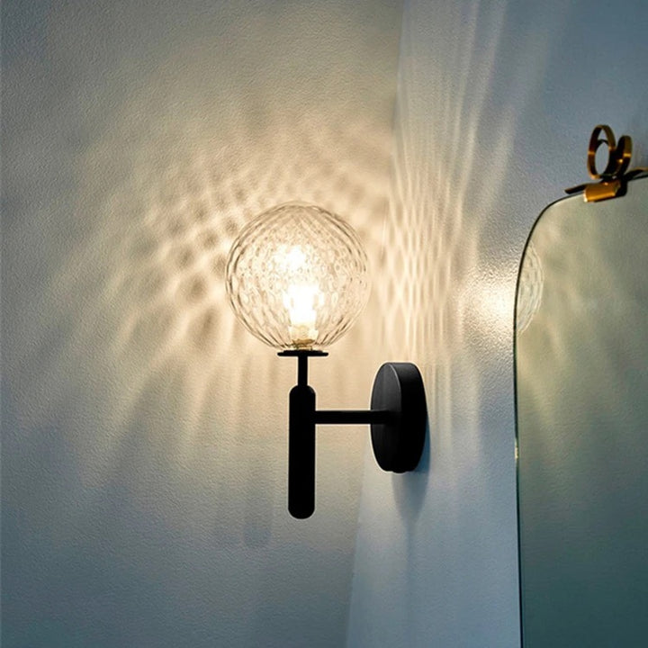 Modern Brass Wall Sconce with Globe Shade