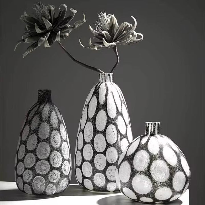 Patterned Ceramic Vase Trio set