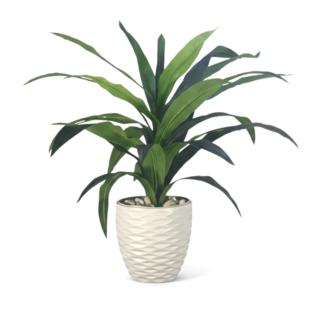 Artificial Tropical Green Plant in Textured Pot