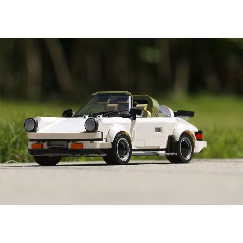 White Sports Car Building Model