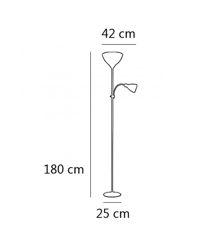 Modern Dual-Head Black Floor Lamp with Reading Light