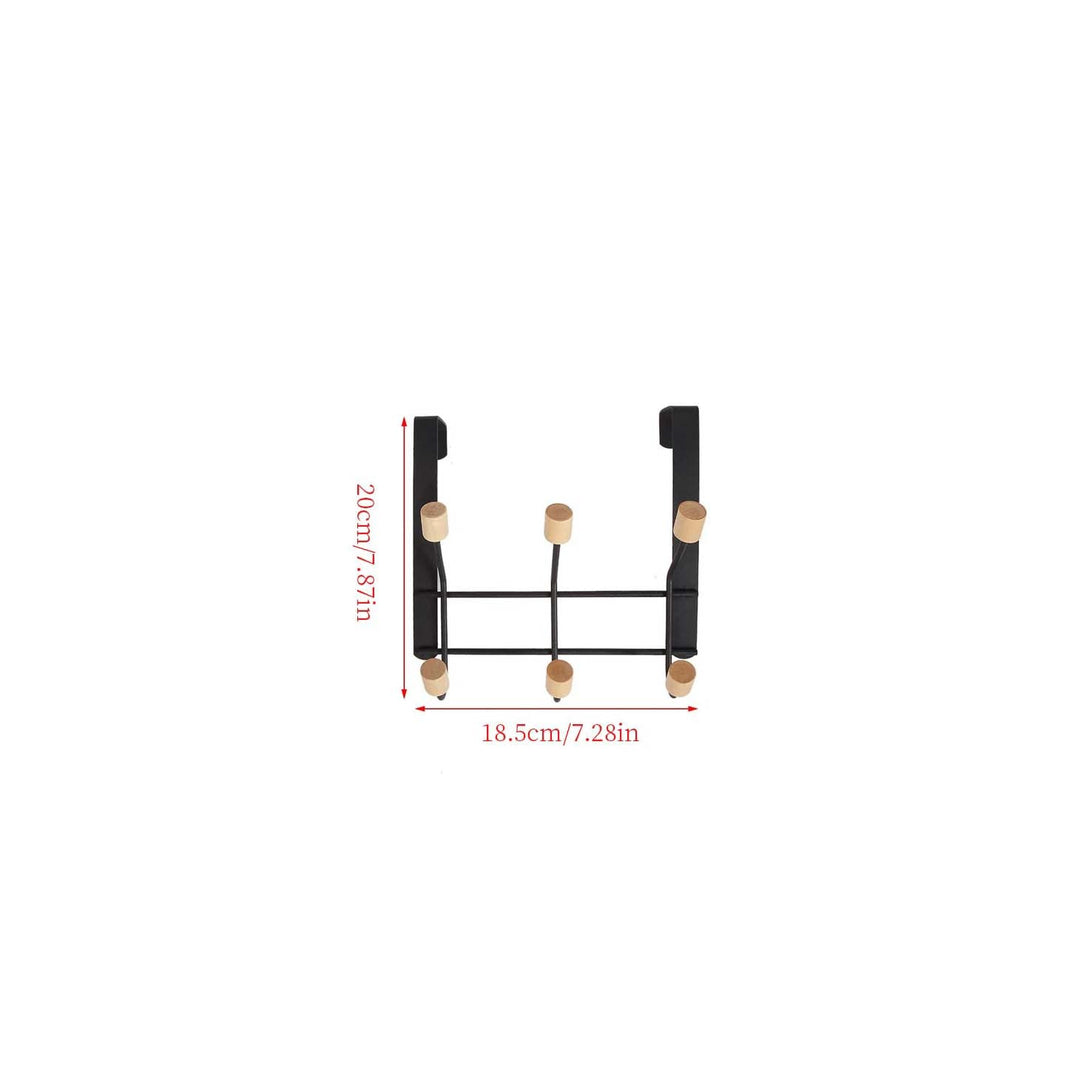 Over-the-Door Wooden Hook Rack