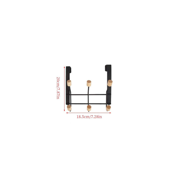 Over-the-Door Wooden Hook Rack