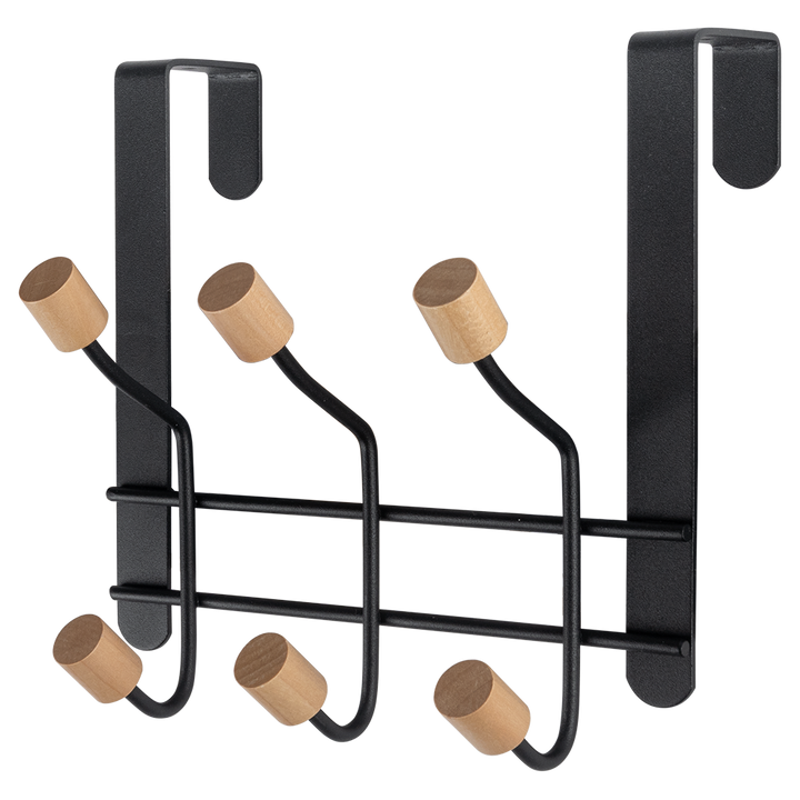 Over-the-Door Wooden Hook Rack