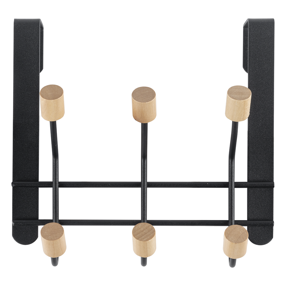 Over-the-Door Wooden Hook Rack