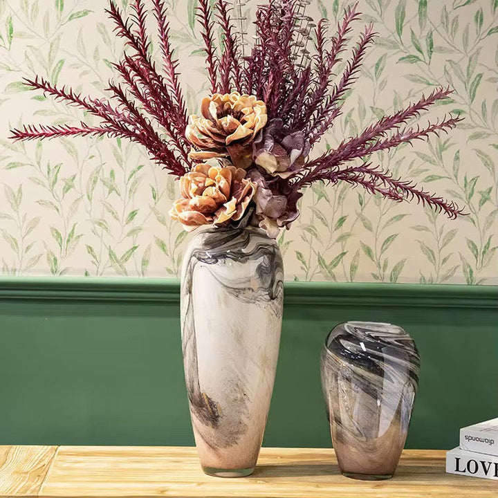 Tall Marble Pattern Floor Vase set of 2