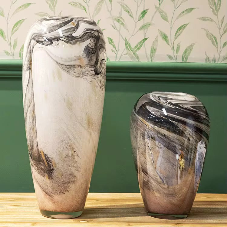 Tall Marble Pattern Floor Vase set of 2