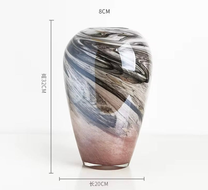 Tall Marble Pattern Floor Vase set of 2