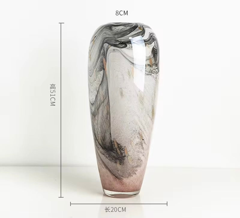 Tall Marble Pattern Floor Vase set of 2
