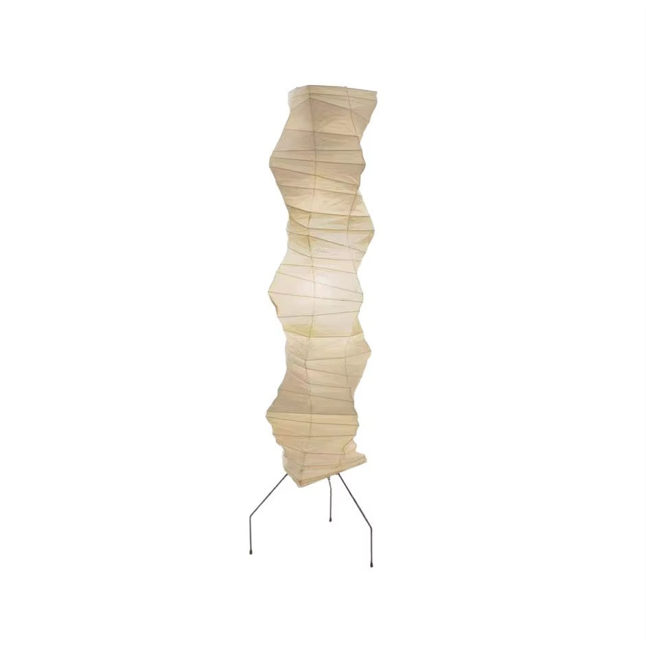 Sculptural Warm White Paper Floor Lamp