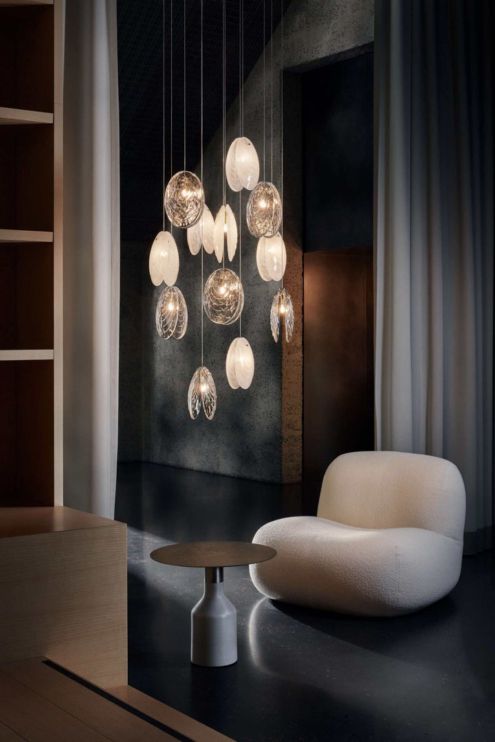 Artistic Glass Cluster Chandelier