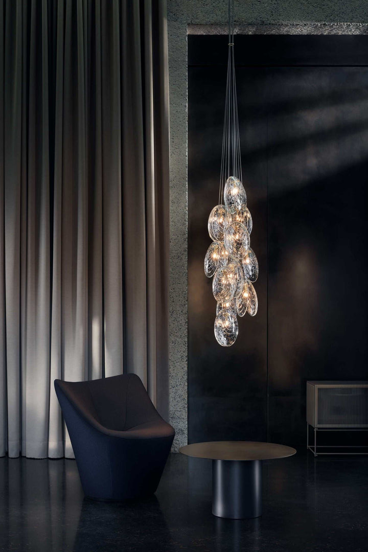 Artistic Glass Cluster Chandelier