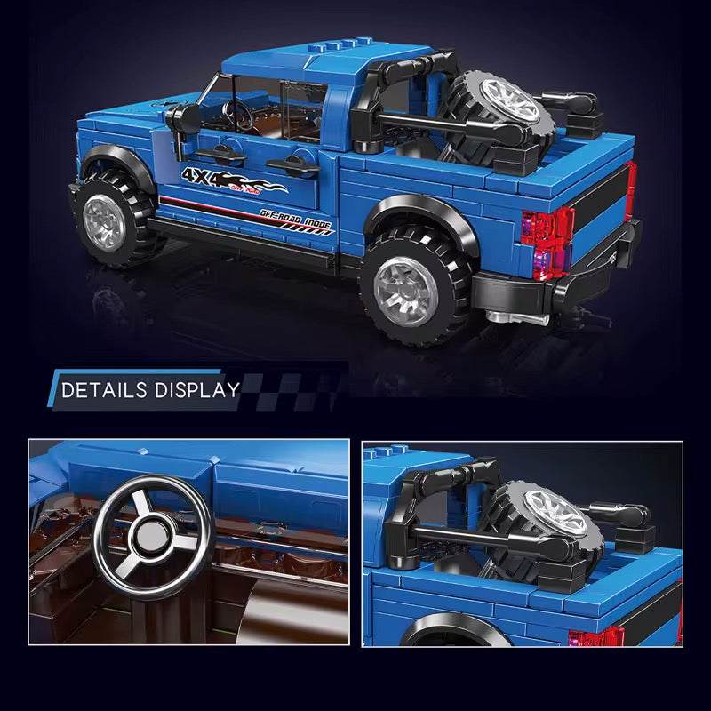 Blue Off-Road Building Block Truck