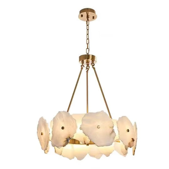 Modern Alabaster Chandelier in Warm White