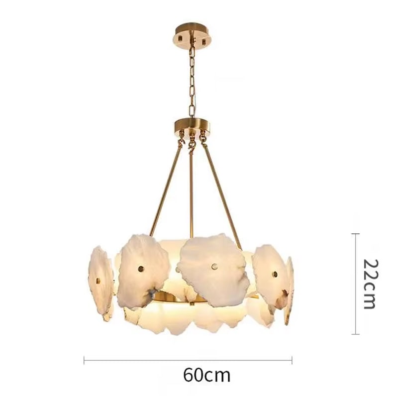 Modern Alabaster Chandelier in Warm White