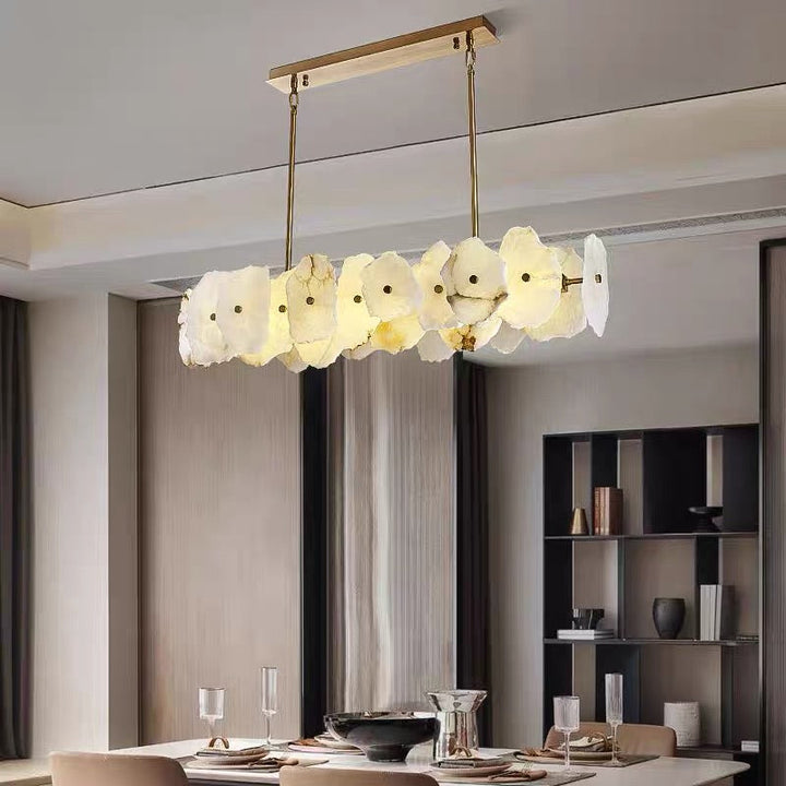Sculptural Alabaster Linear Pendant Light