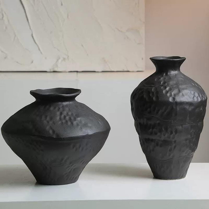 Black Ceramic Vase Set