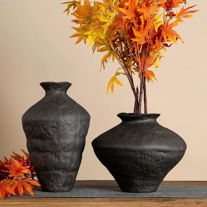Black Ceramic Vase Set