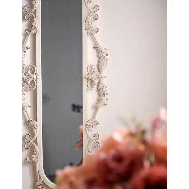 Slim Ornate Vintage Wall Mirror